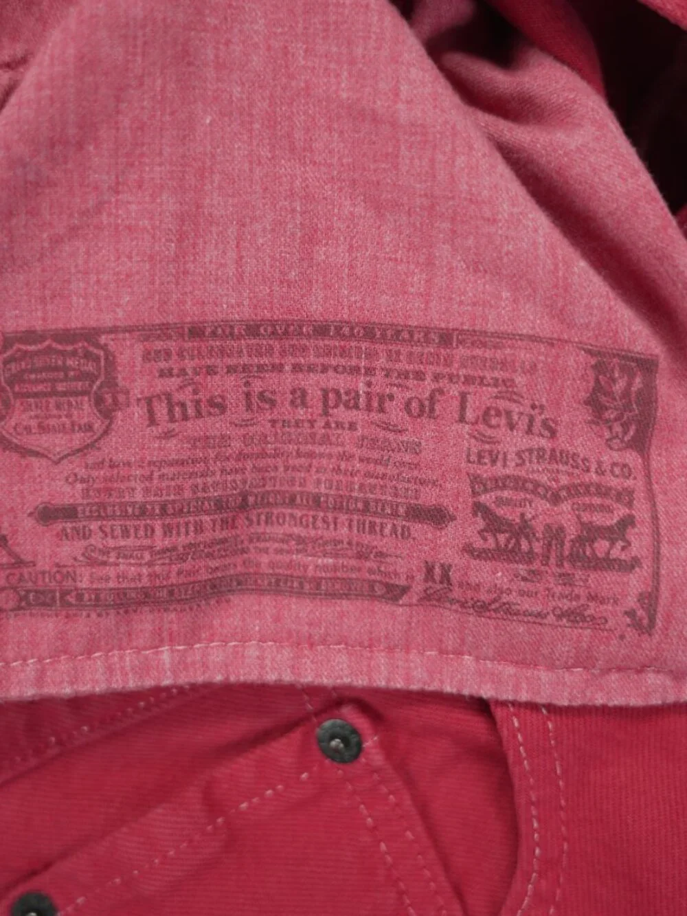 Levi's 501‎ Jeans Mens Size 40x30 Bright Red Button Fly Straight Leg Streetwear